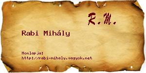 Rabi Mihály névjegykártya